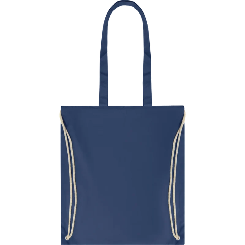 Canvas Shopping Bag with Drawstring (Black)