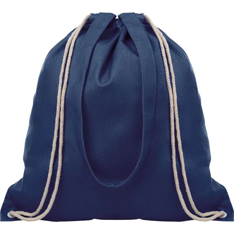 Canvas Shopping Bag with Drawstring (Black)