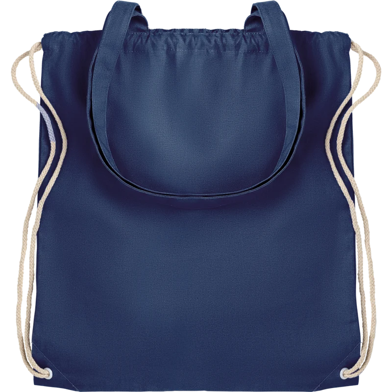 Canvas Shopping Bag with Drawstring (Black)