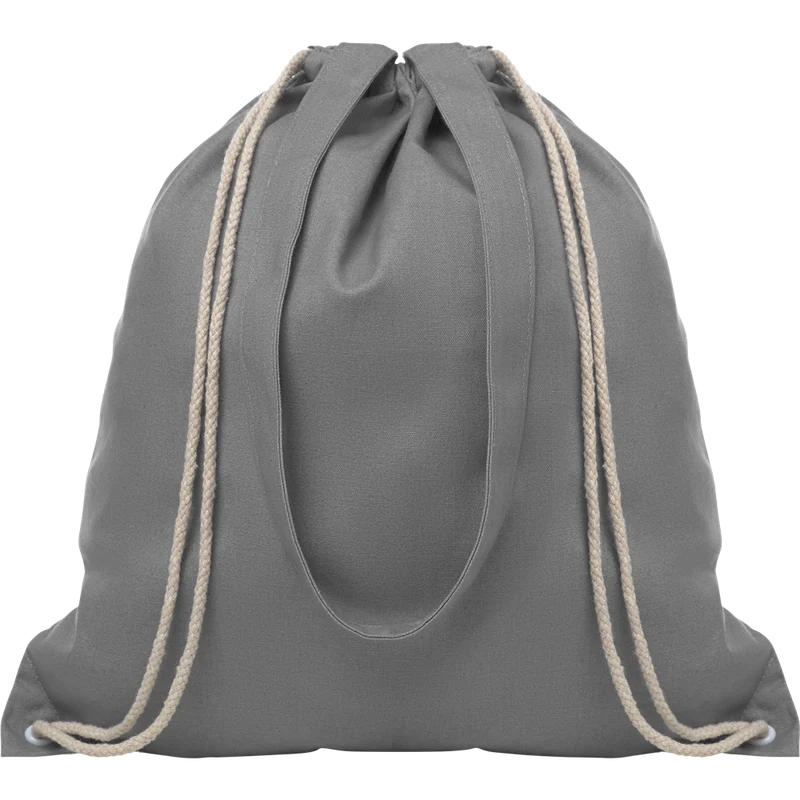Canvas Shopping Bag with Drawstring (Black)
