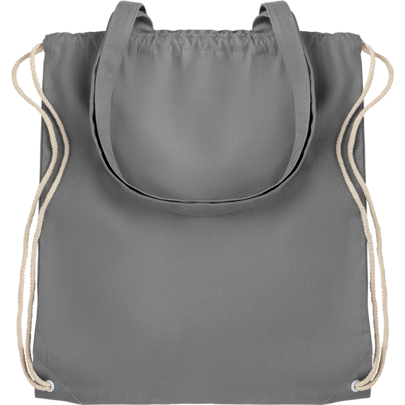 Canvas Shopping Bag with Drawstring (Black)
