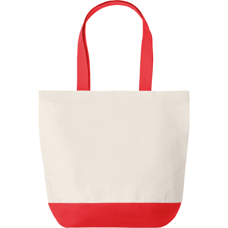 Canvas Beach Bag with Bottom Detail