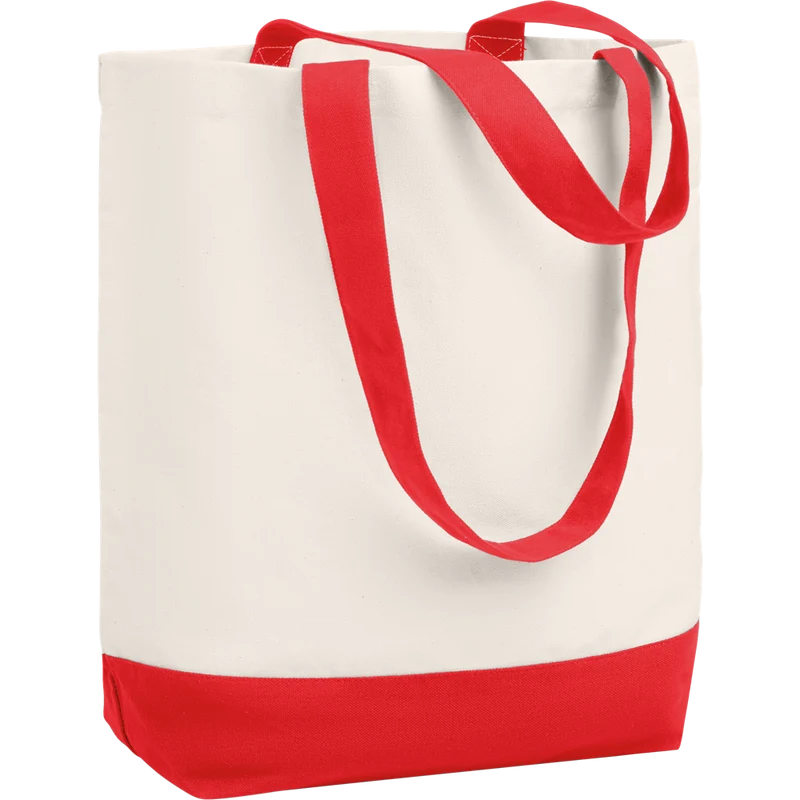 Canvas Beach Bag with Bottom Detail
