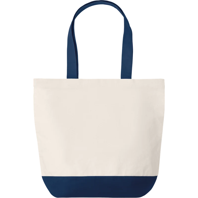 Canvas Beach Bag with Bottom Detail