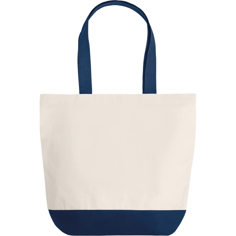 Canvas Beach Bag with Bottom Detail