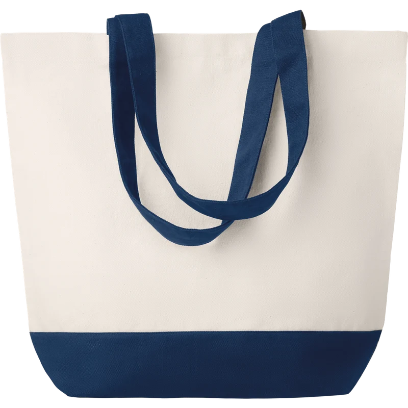 Canvas Beach Bag with Bottom Detail