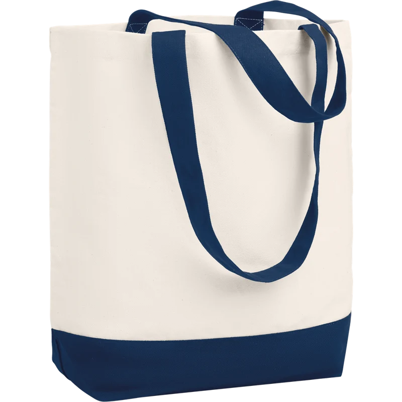 Canvas Beach Bag with Bottom Detail