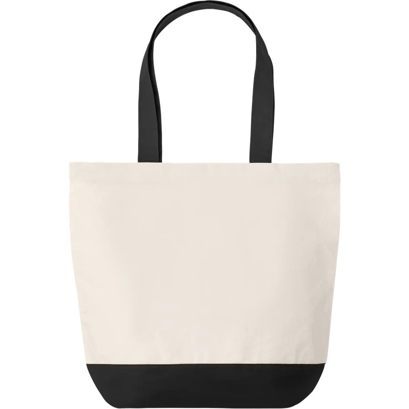 Canvas Beach Bag with Bottom Detail