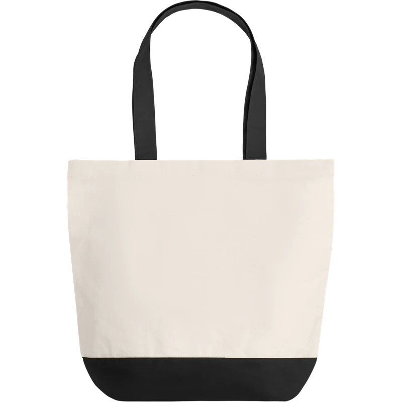 Canvas Beach Bag with Bottom Detail
