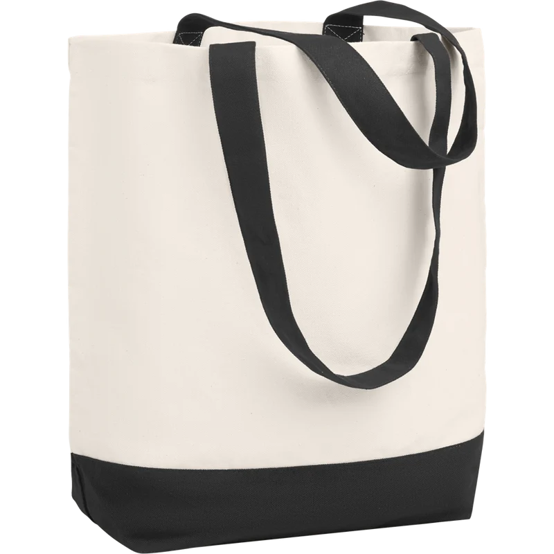 Canvas Beach Bag with Bottom Detail