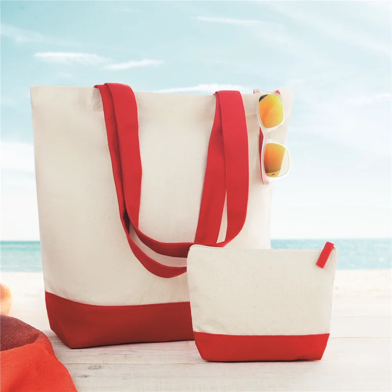 Bicolour Cotton Cosmetic Bag