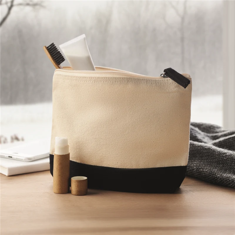 Bicolour Cotton Cosmetic Bag