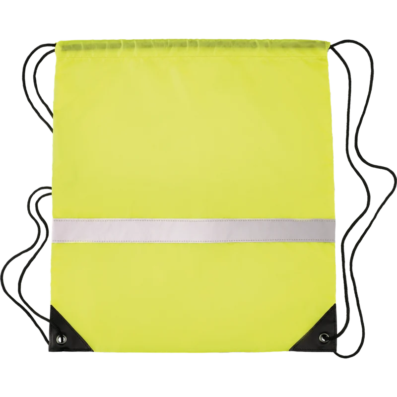 Drawstring Bag with Reflective Stripe