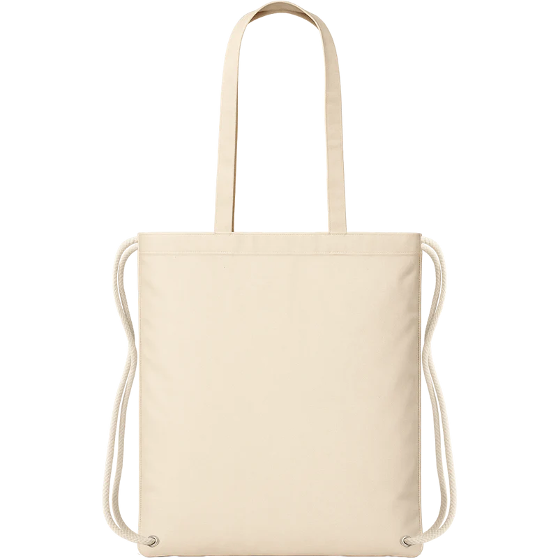 Canvas Shopping Bag with Drawstring (Beige)