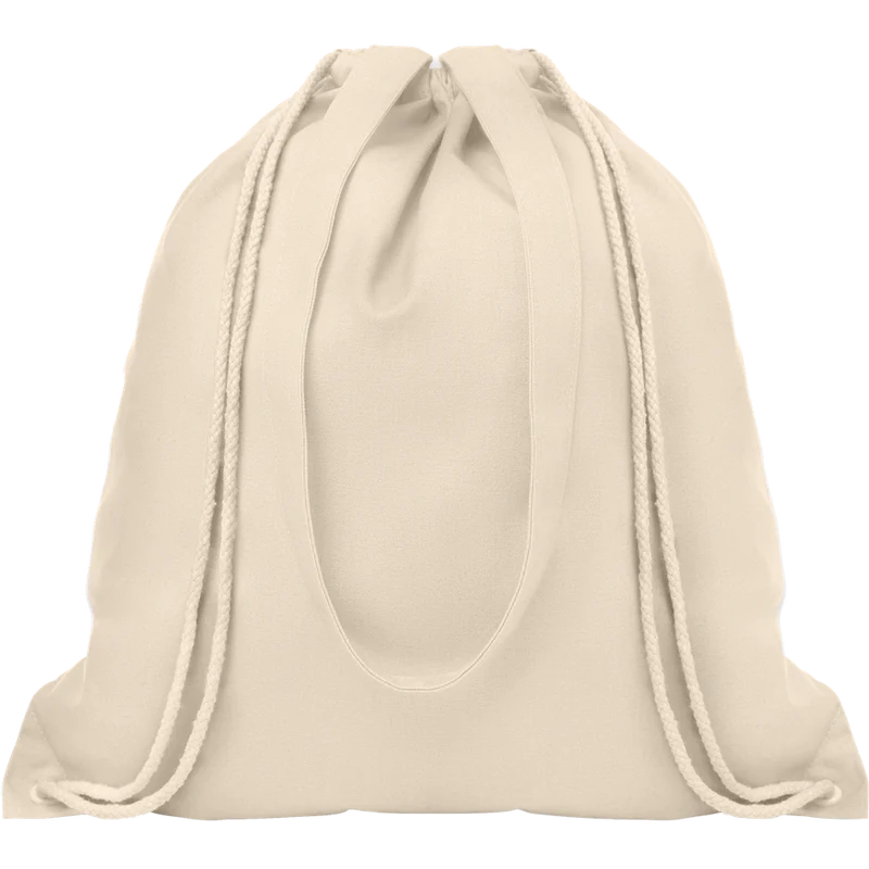 Canvas Shopping Bag with Drawstring (Beige)