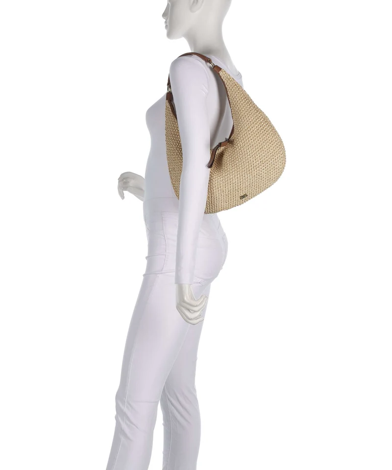 Abro Maglia Raffia Nana Small Beuteltasche natural/nut