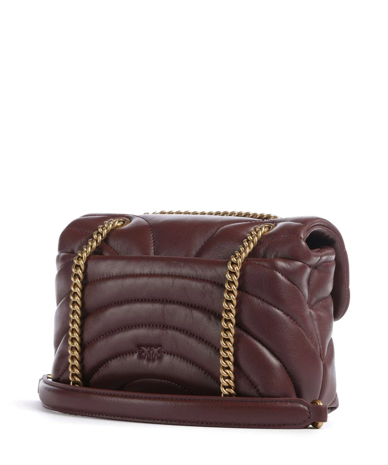 Pinko Love Puff Mini Schultertasche burgundy wine/antique gold