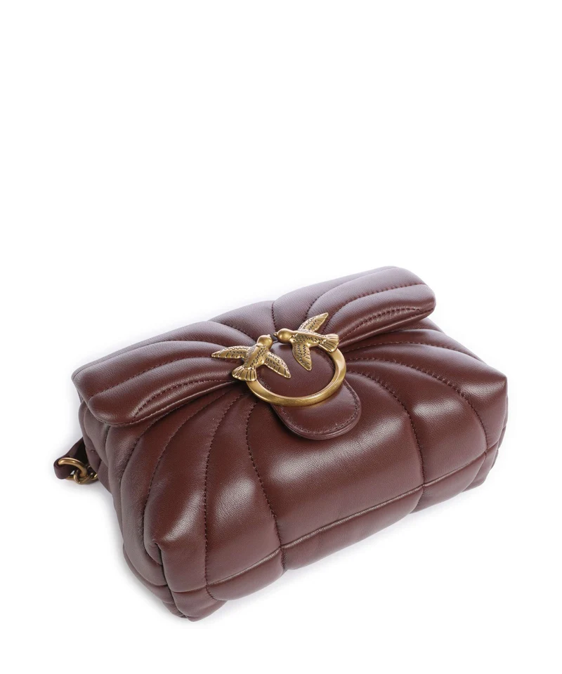Pinko Love Puff Mini Schultertasche burgundy wine/antique gold