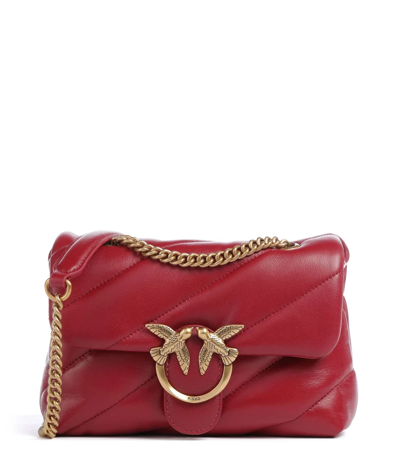 Pinko Love Puff Mini Schultertasche rosso scuro/antique gold