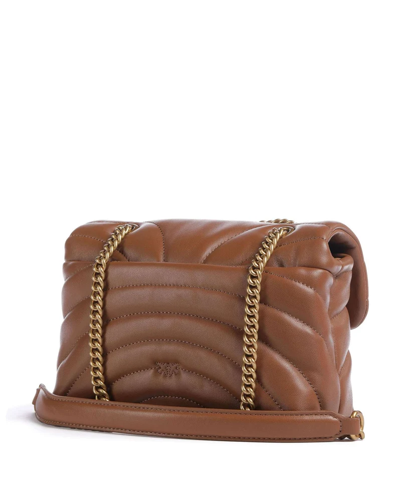 Pinko Love Puff Mini Schultertasche marrone/leone/antique gold