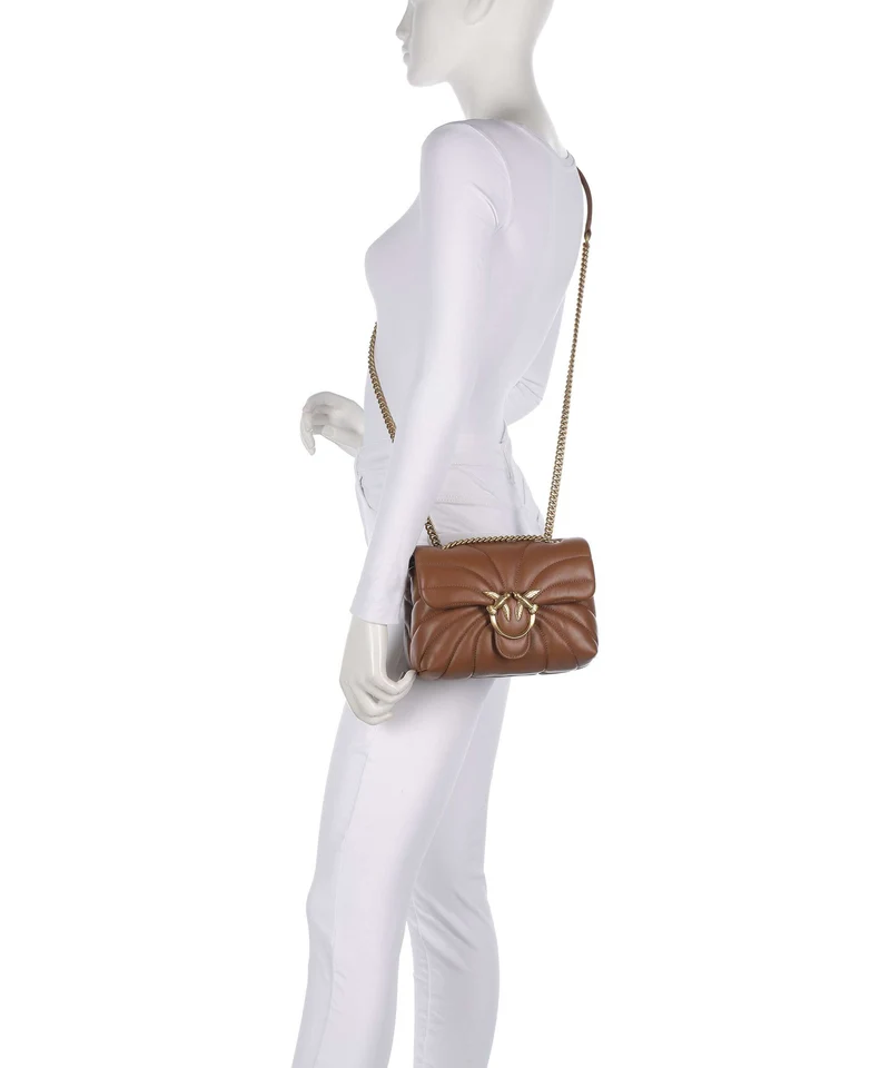 Pinko Love Puff Mini Schultertasche marrone/leone/antique gold