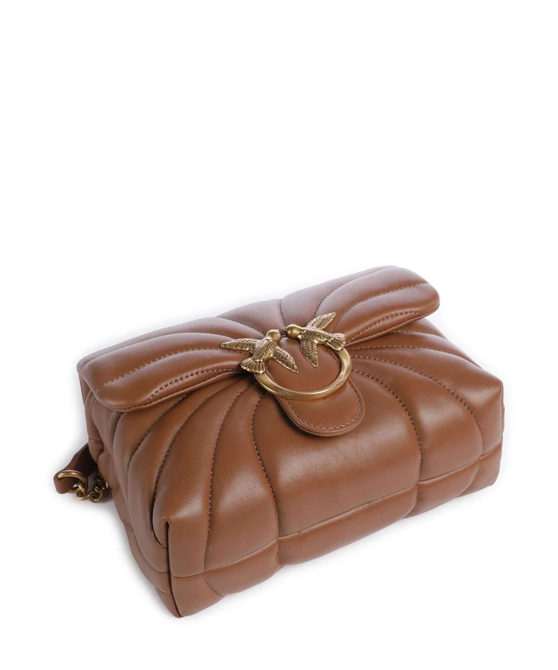 Pinko Love Puff Mini Schultertasche marrone/leone/antique gold