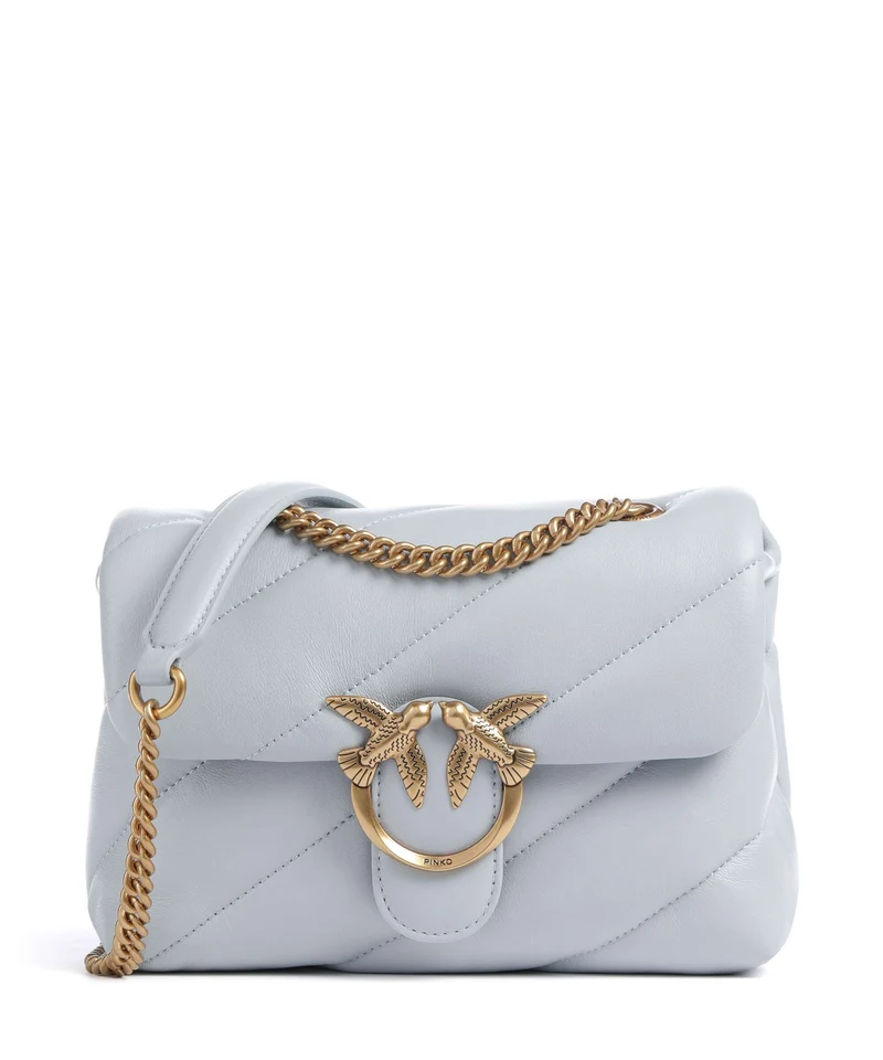 Pinko Love Puff Mini Schultertasche azzurro celeste/antique gold