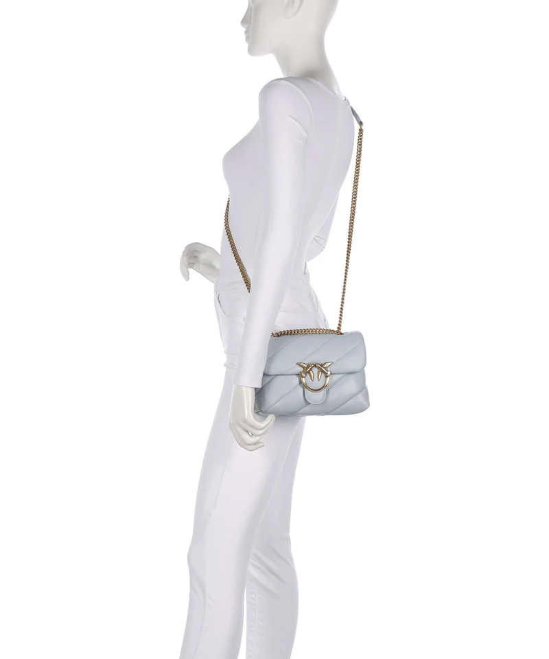 Pinko Love Puff Mini Schultertasche azzurro celeste/antique gold