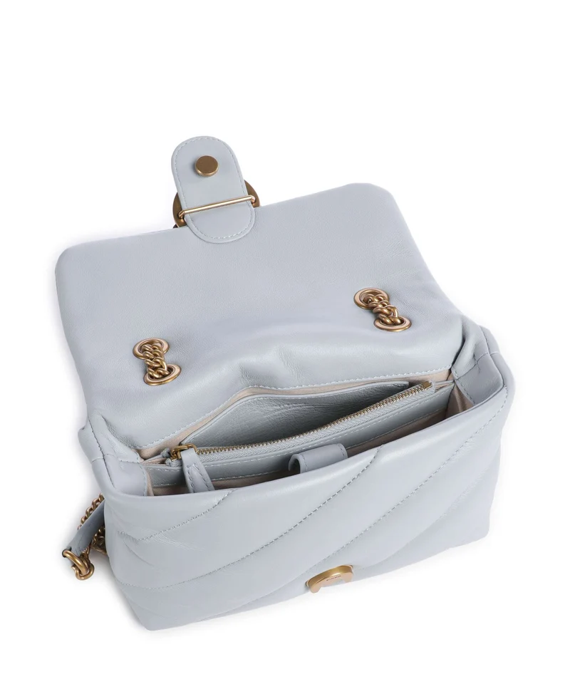 Pinko Love Puff Mini Schultertasche azzurro celeste/antique gold