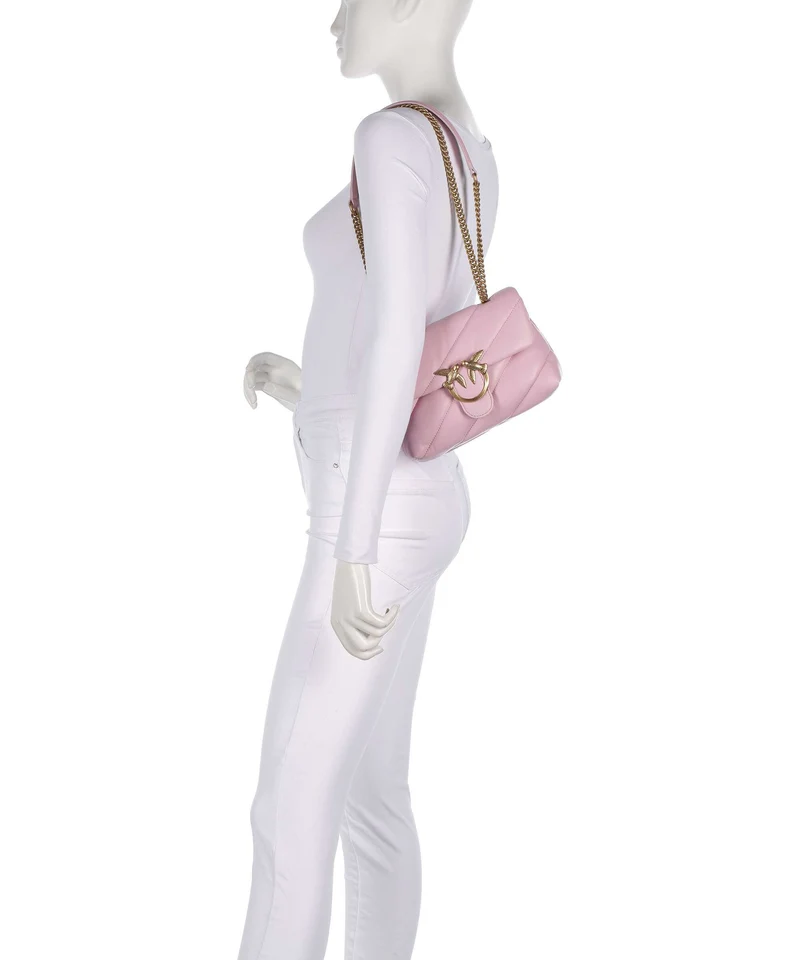 Pinko Love Puff Mini Schultertasche rosa chiaro/antique gold