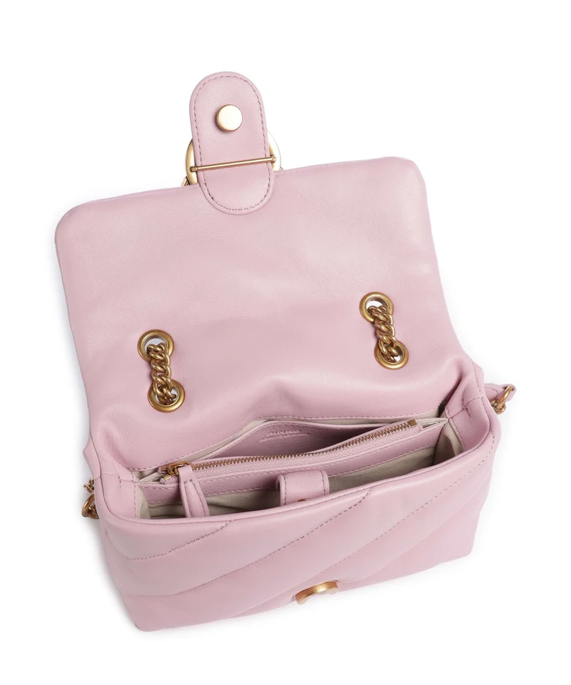 Pinko Love Puff Mini Schultertasche rosa chiaro/antique gold