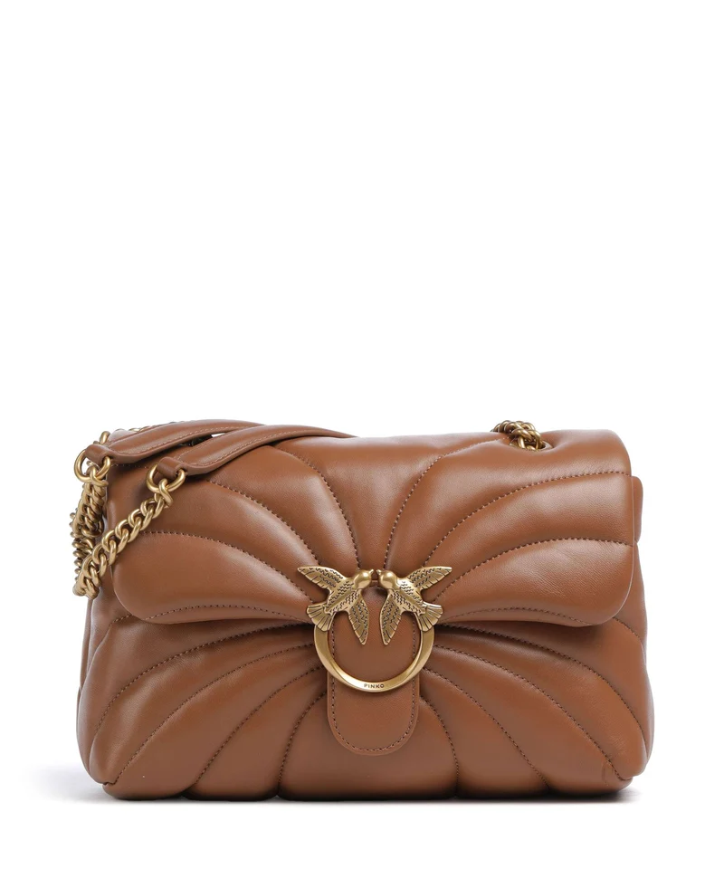 Pinko Love Puff Classic Schultertasche marrone/leone/antique gold