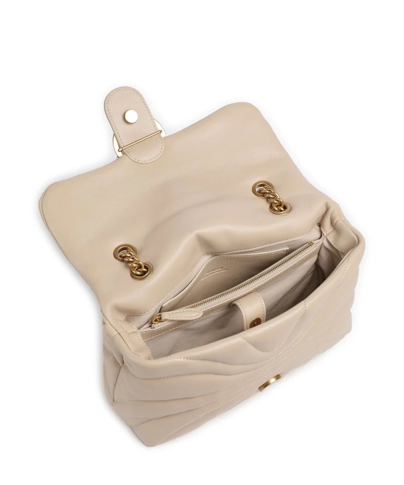 Pinko Love Puff Classic Schultertasche beige/grigio fumo/antique gold