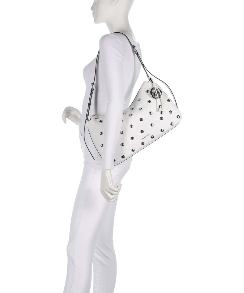 Michael Kors Nolita Medium Beuteltasche optic white