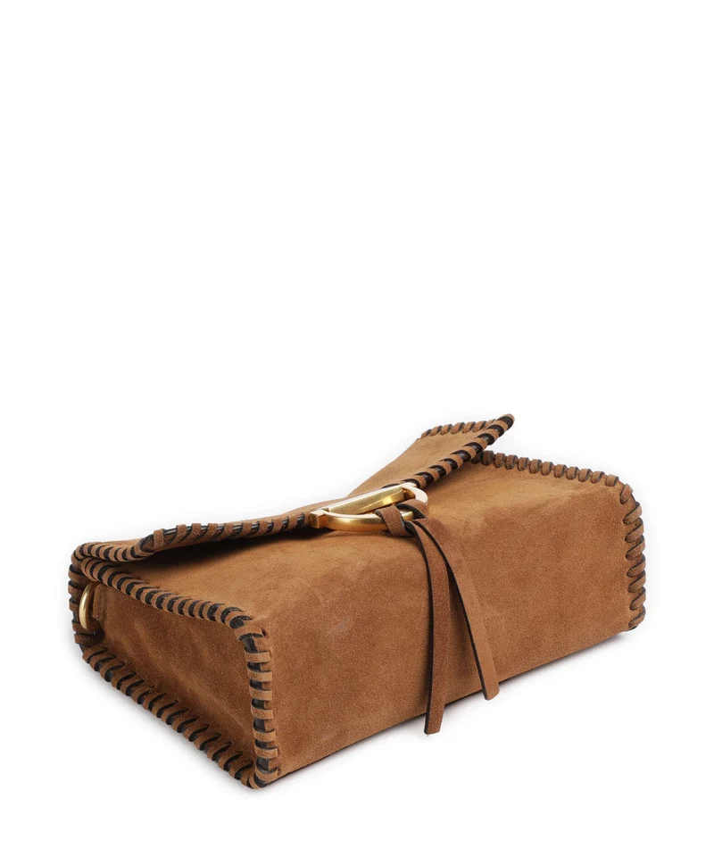 Abro Suede Temi Stitch Schultertasche cuoio
