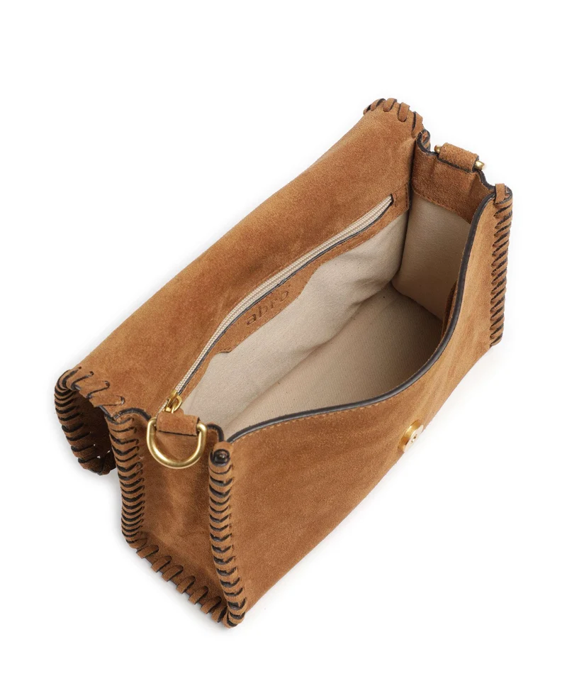 Abro Suede Temi Stitch Schultertasche cuoio