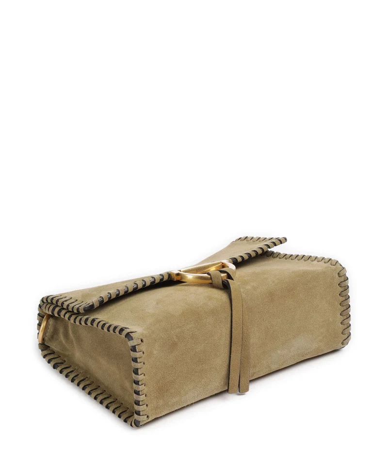 Abro Suede Temi Stitch Schultertasche mud