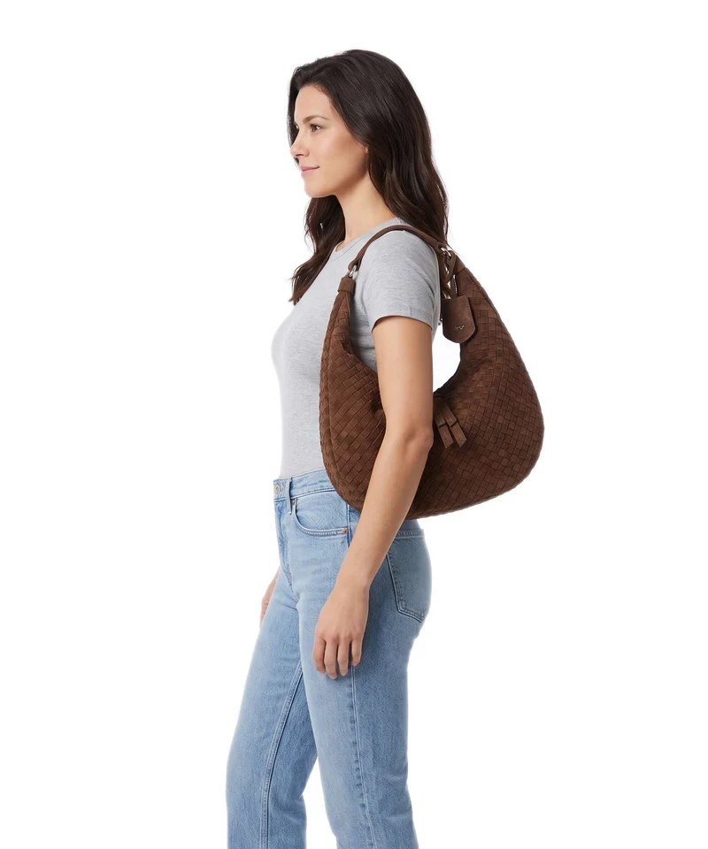 Abro Suede Nana Small Beuteltasche wood