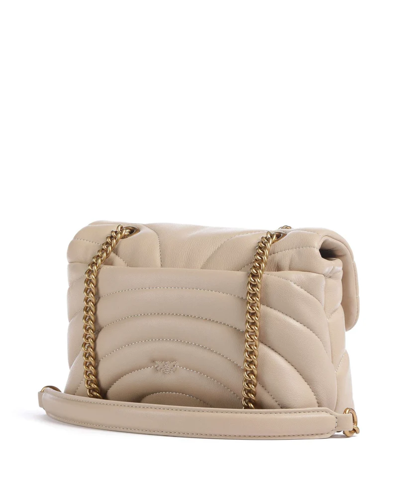 Pinko Love Puff Mini Schultertasche beige/grigio fumo/antique gold