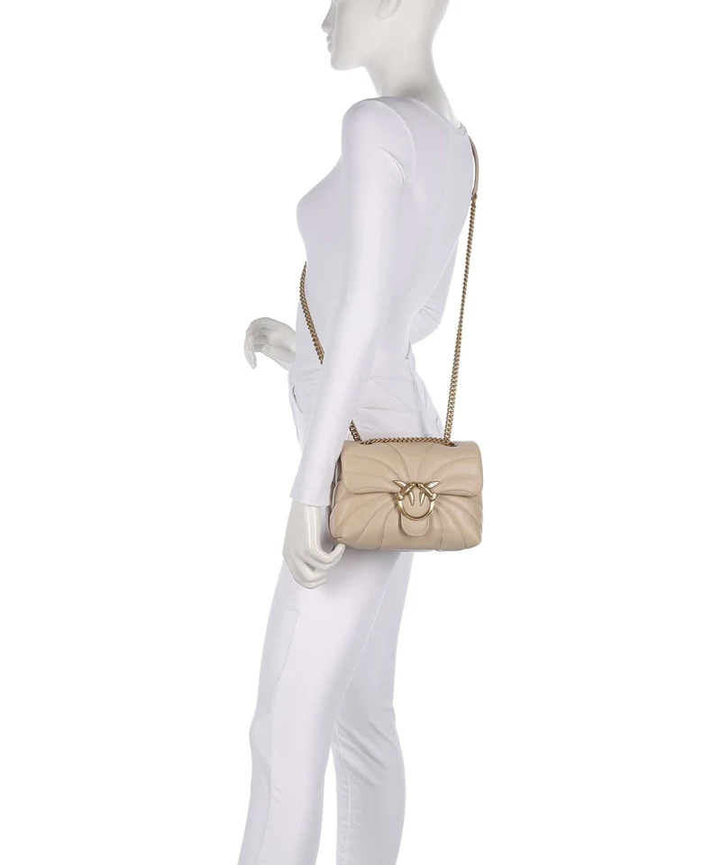 Pinko Love Puff Mini Schultertasche beige/grigio fumo/antique gold