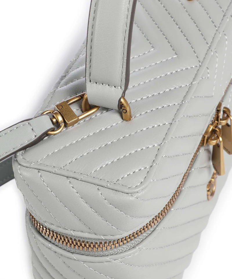 Pinko Vanity Mini Handtasche grigio perla/antique gold