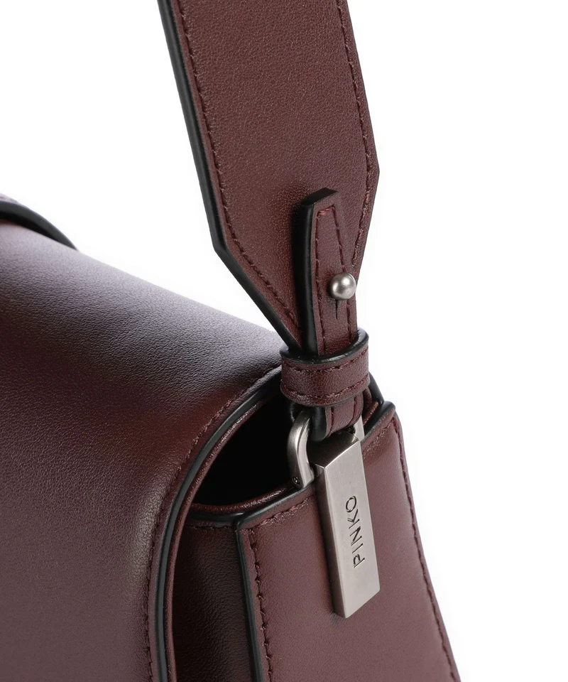 Pinko Love One Mini Slouchy Schultertasche burgundy wine/old silver