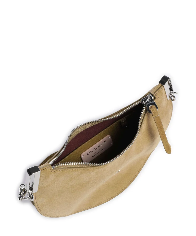 Coccinelle Sunup Suede Schultertasche seagrass