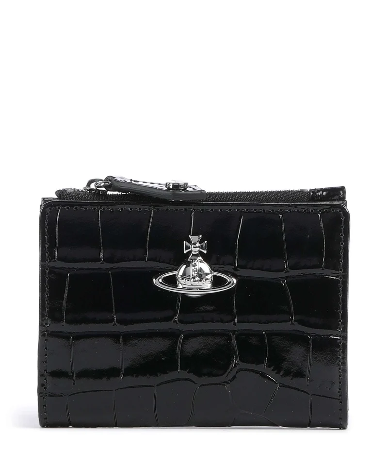 Vivienne Westwood Embossed Croc Slim Geldbörse black