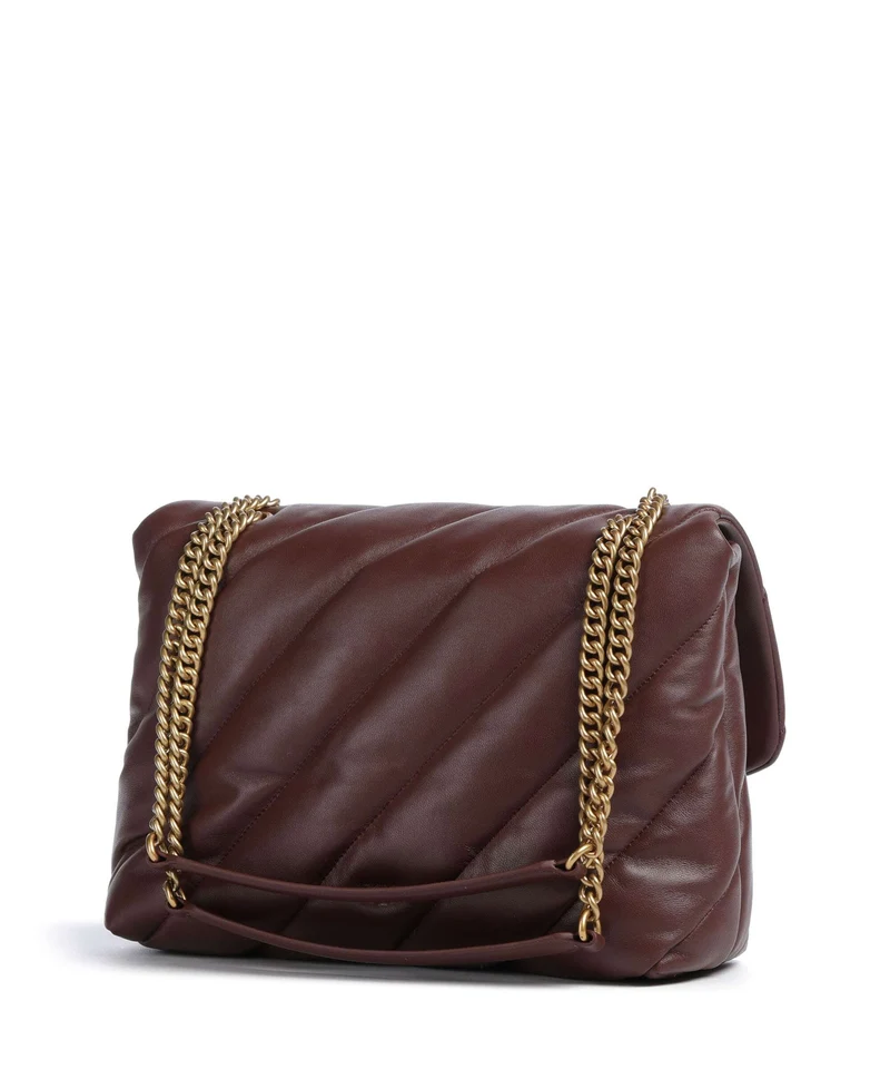 Pinko Love Puff Big Schultertasche burgundy wine/antique gold