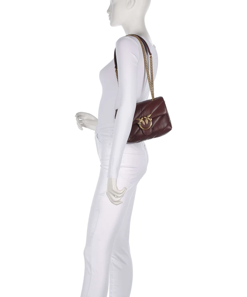 Pinko Love Puff Mini Schultertasche burgundy wine/antique gold