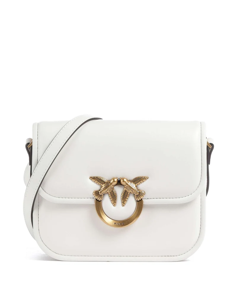 Pinko Love One Mini Umhängetasche bianco nembo/antique gold