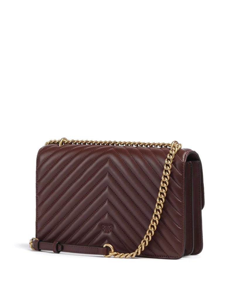 Pinko Love One Classic Schultertasche rosso vino/antique gold
