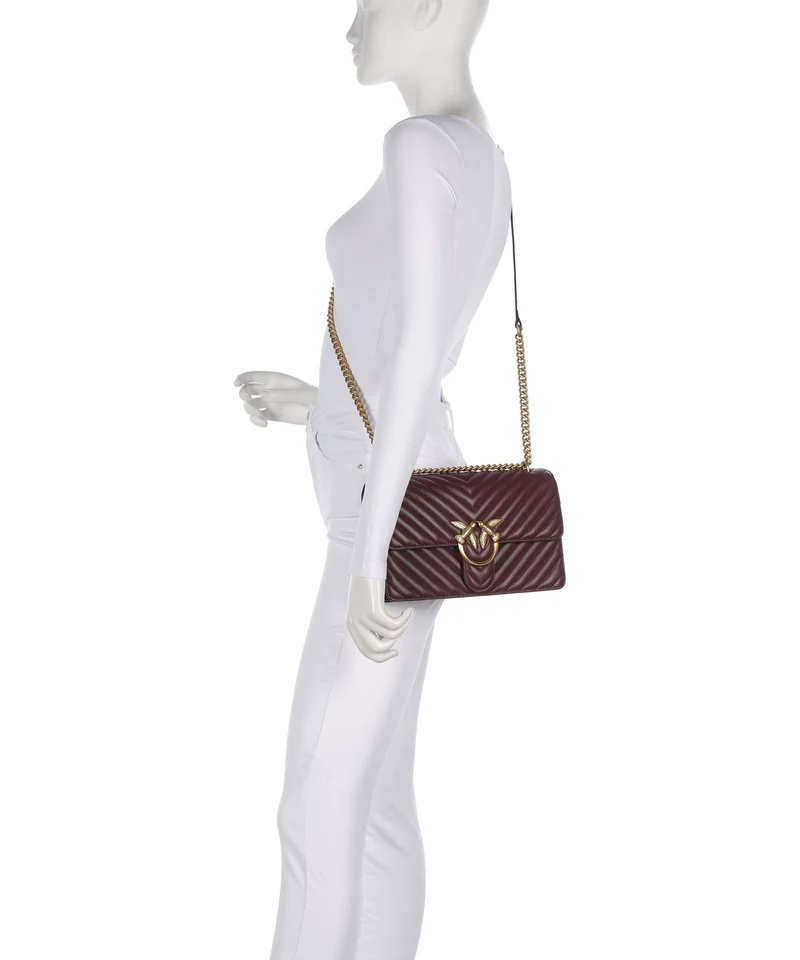 Pinko Love One Classic Schultertasche rosso vino/antique gold
