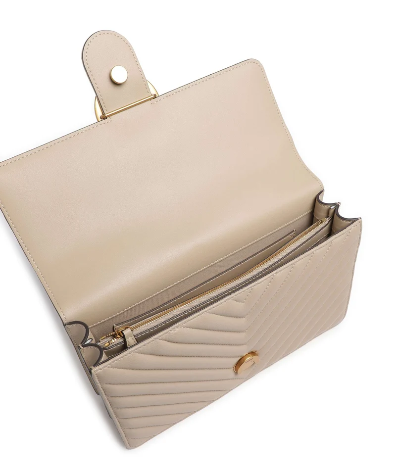 Pinko Love One Classic Schultertasche beige/grigio fumo/antique gold